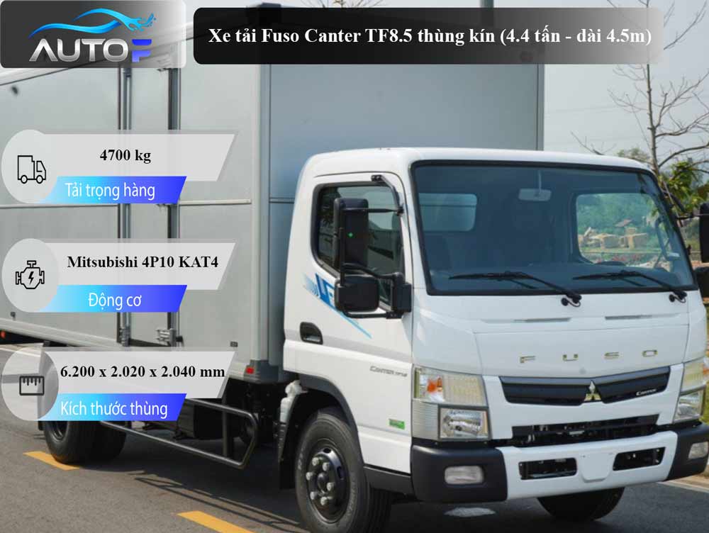 Xe tải Fuso Canter TF8.5 thùng kín (4.4 tấn - dài 4.5m)